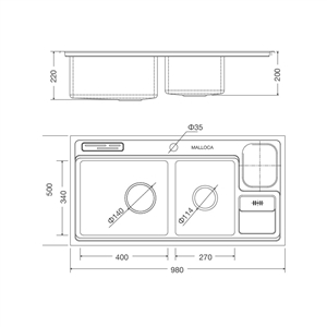 Chậu rửa Malloca MS 8804